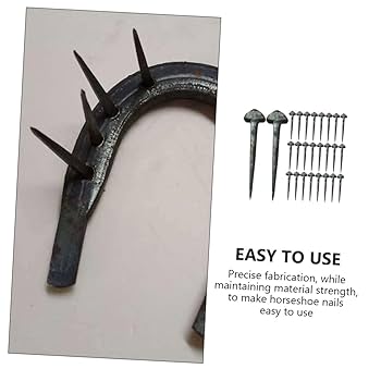 Amazon | SEWOART 50個 馬蹄形の釘 馬蹄固定具 蹄鉄固定釘 小型